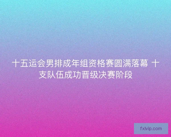 十五运会男排成年组资格赛圆满落幕 十支队伍成功晋级决赛阶段