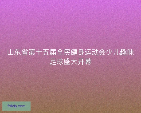 山东省第十五届全民健身运动会少儿趣味足球盛大开幕